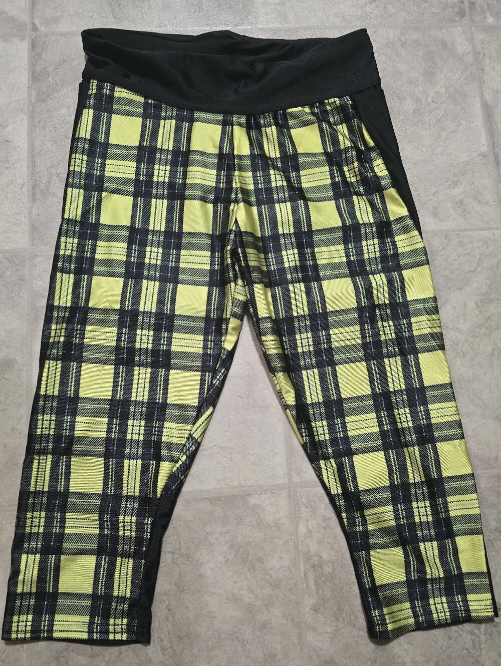 Black And Yellow Plaid Capris